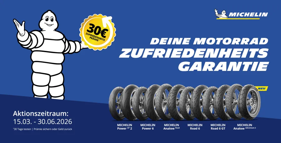 Michelin Motorradreifen Zufriedenheitsgarantie