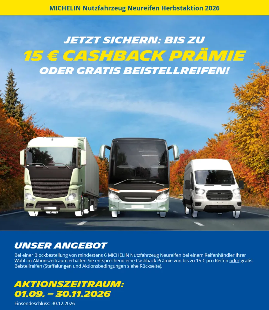 MICHELIN Nutzfahrzeug Neureifen Herbstaktion 2026